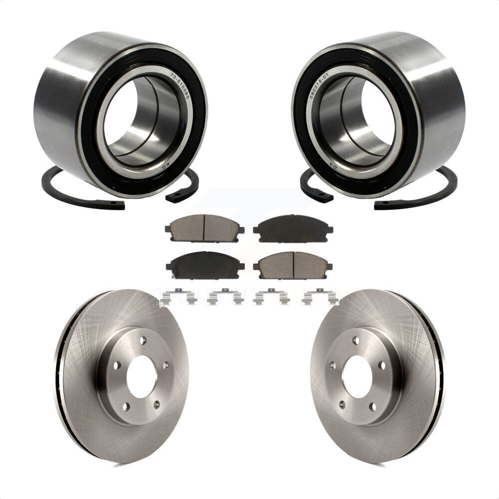 Wheel Bearing Disc Brake Rotors And Pads Front Kit For 2005-2006 Nissan X-Trail