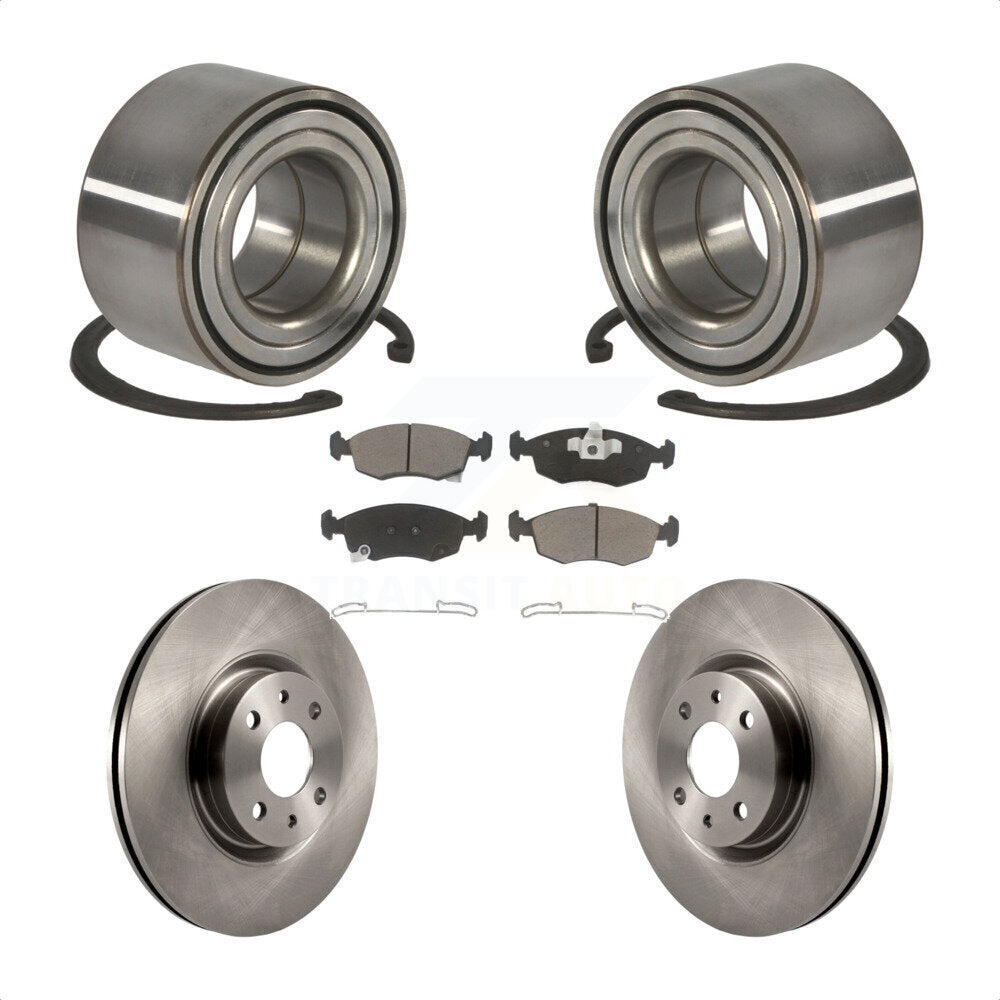 Wheel Bearing Disc Brake Rotors And Ceramic Pads Front Kit For Fiat 500