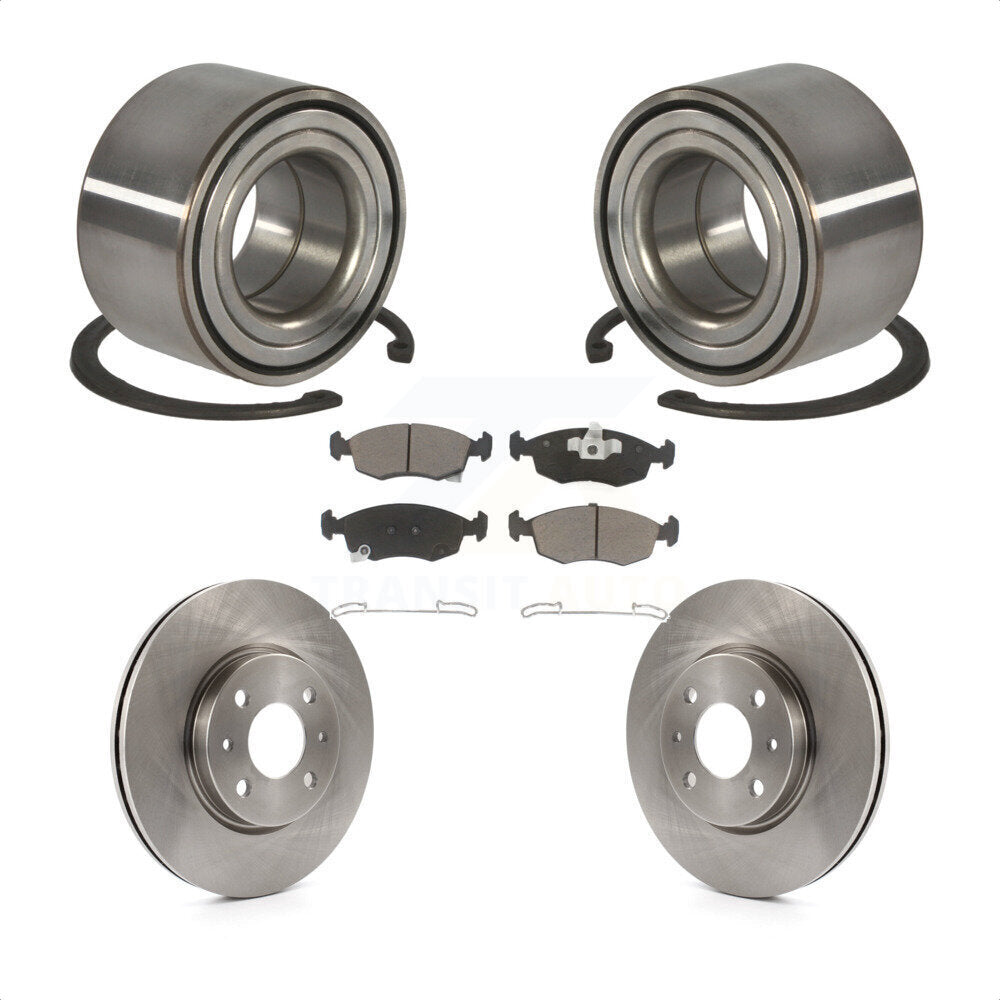 Wheel Bearing Disc Brake Rotors And Ceramic Pads Front Kit For Fiat 500