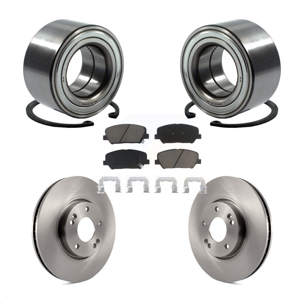 Wheel Bearing Brake Rotor Pads Front Kit For 13-15 Hyundai Veloster Turbocharged