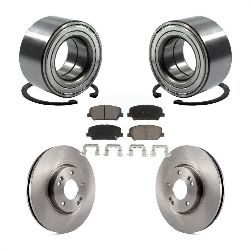Wheel Bearing Disc Brake Rotors And Pads Front Kit For Kia Forte Forte5 Koup