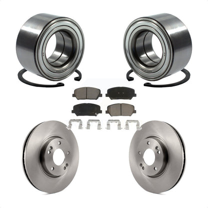 Wheel Bearing Disc Brake Rotors And Pads Front Kit For Kia Forte Forte5 Koup