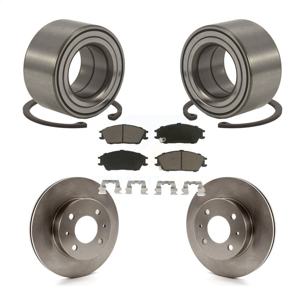 Wheel Bearing Disc Brake Rotors And Pads Front Kit For 2000-2005 Hyundai Accent