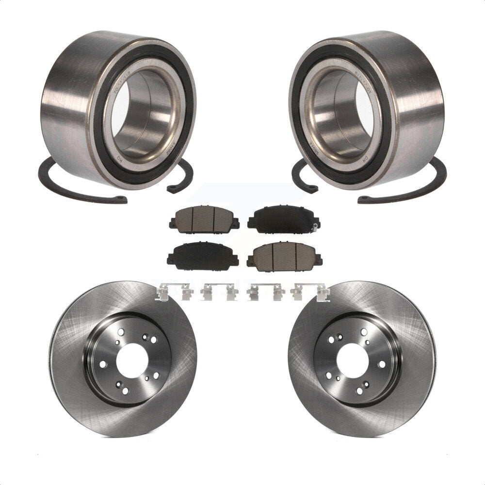 Wheel Bearing Disc Brake Rotors And Ceramic Pads Front Kit For Honda Accord