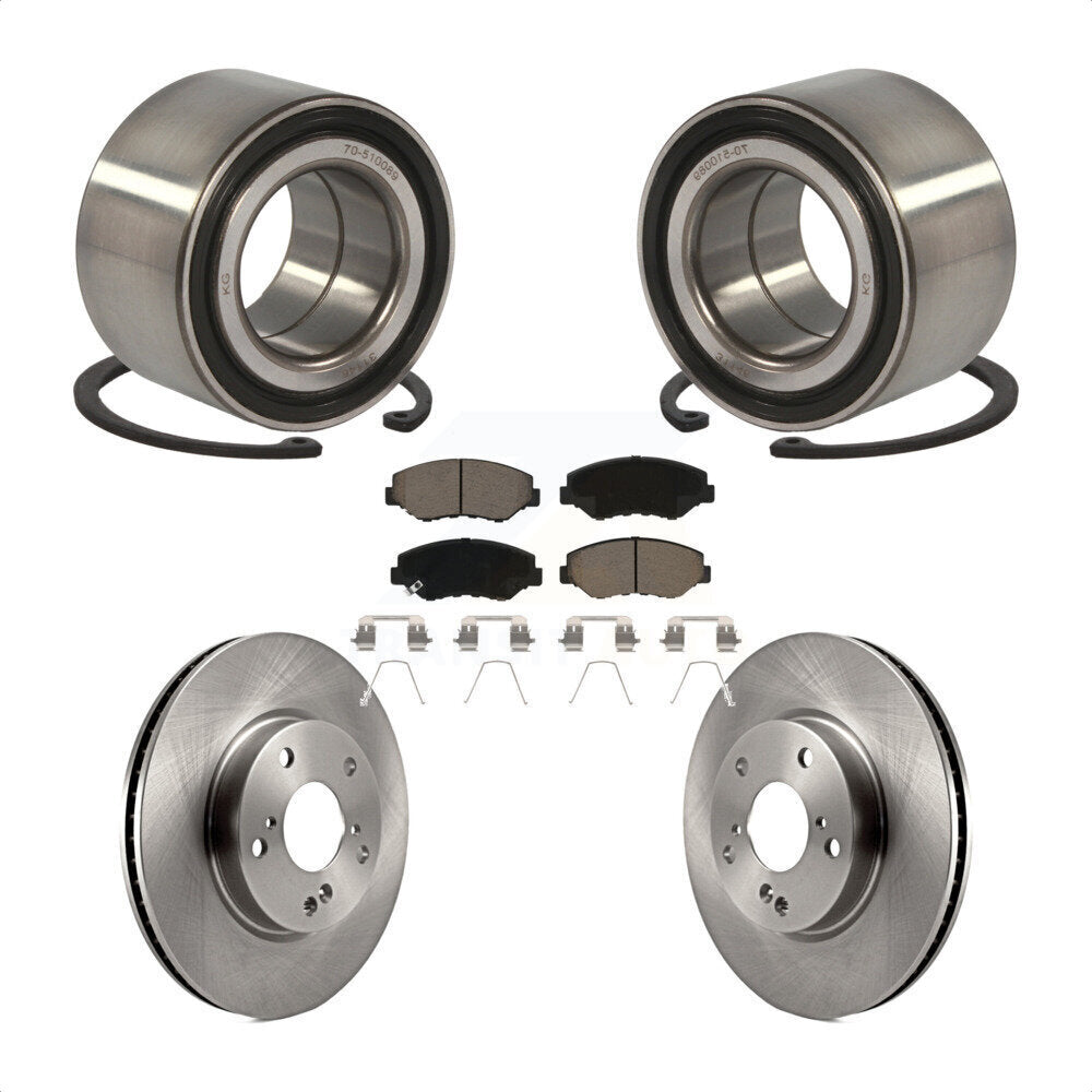 Wheel Bearing Disc Brake Rotors And Ceramic Pads Front Kit For Honda Civic