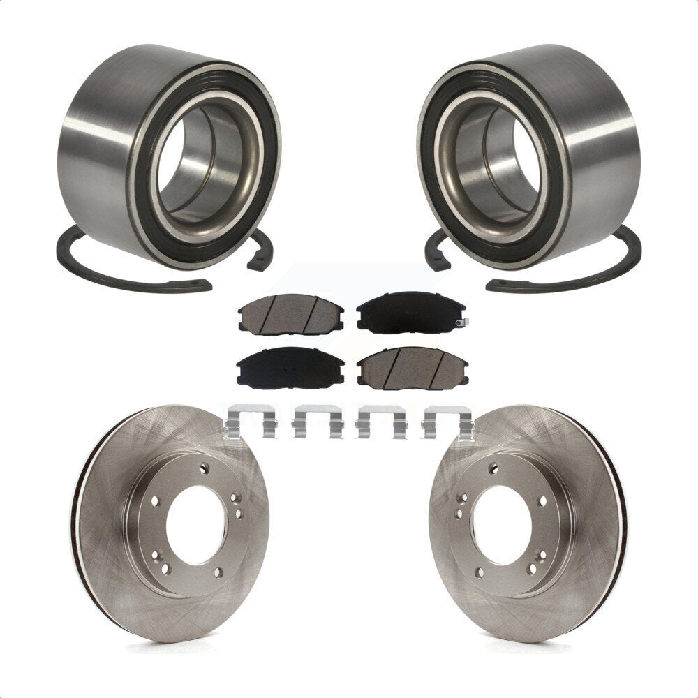 Wheel Bearing Disc Brake Rotors And Pads Front Kit For 2003-2006 Kia Sorento