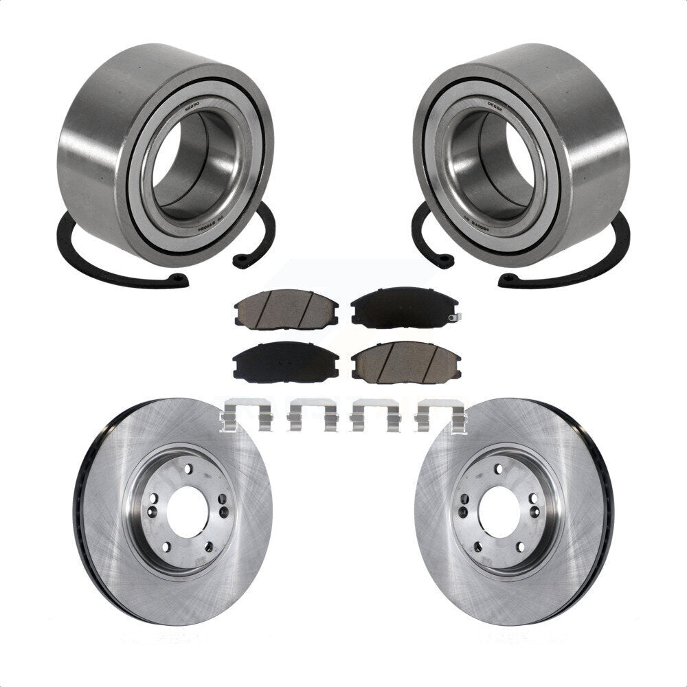Wheel Bearing Disc Brake Rotors And Pads Front Kit For 2004-2006 Kia Amanti