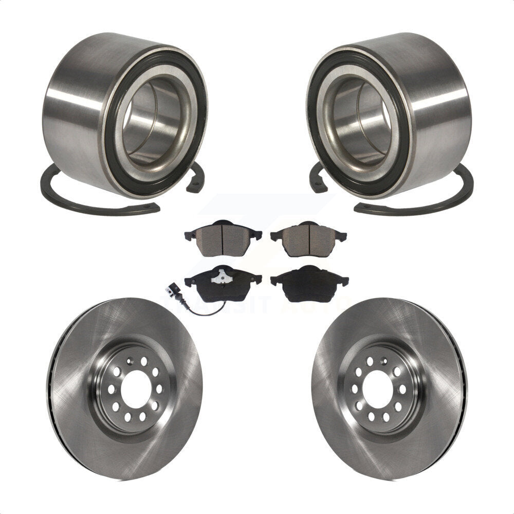 Wheel Bearing Disc Brake Rotor & Pad Front Kit For Volkswagen Jetta Golf Audi TT
