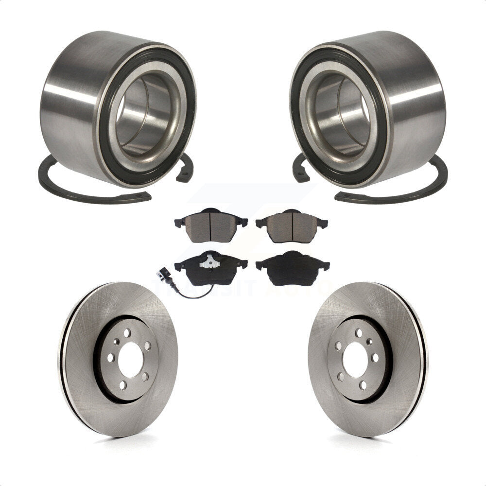Wheel Bearing Disc Brake Rotor & Pads Front Kit For Volkswagen Jetta Golf Beetle