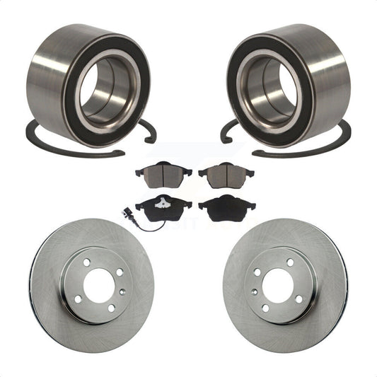 Wheel Bearing Disc Brake Rotor Pad Front Kit For 1996-1998 Volkswagen Jetta 2.8L