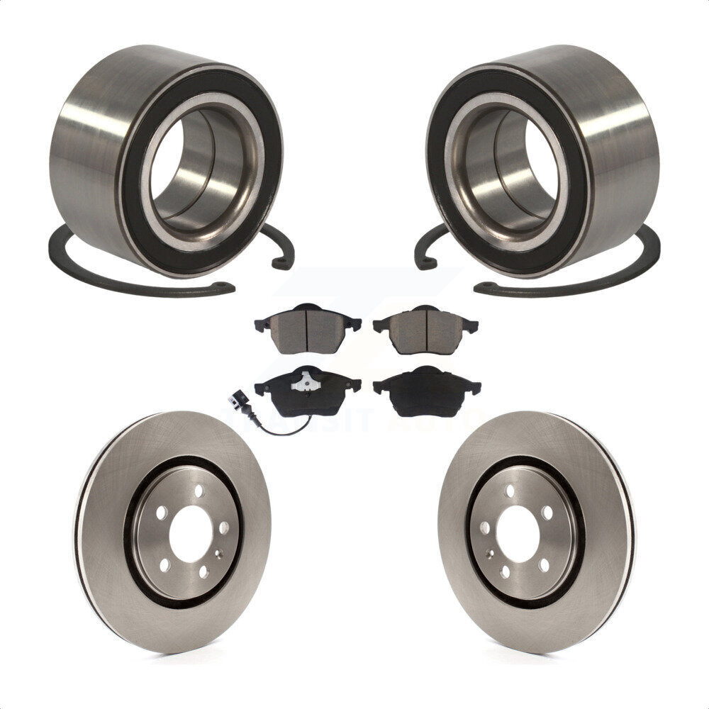 Wheel Bearing Disc Brake Rotor And Pad Front Kit For 1996 Volkswagen Passat 2.8L