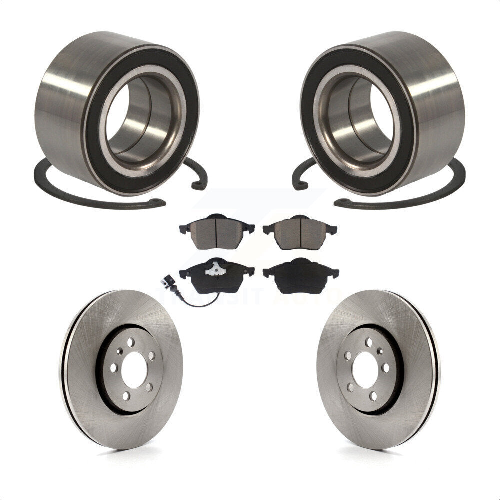 Wheel Bearing Brake Rotor Pads Front Kit For Volkswagen Golf 72mm Outer Diameter