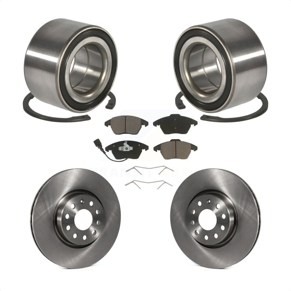 Wheel Bearing Disc Brake Rotors And Pads Front Kit For Volkswagen Jetta GTI