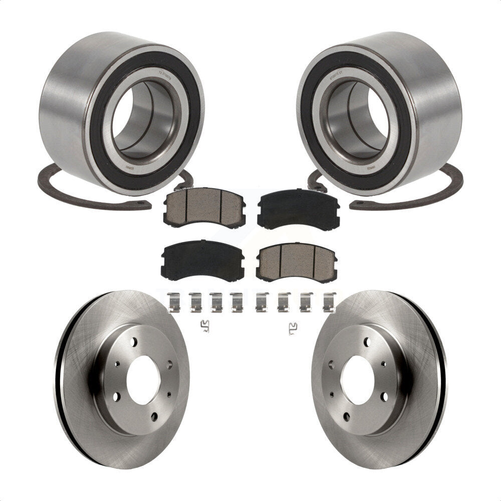Wheel Bearing Disc Brake Rotors And Ceramic Pads Front Kit For Mitsubishi Lancer