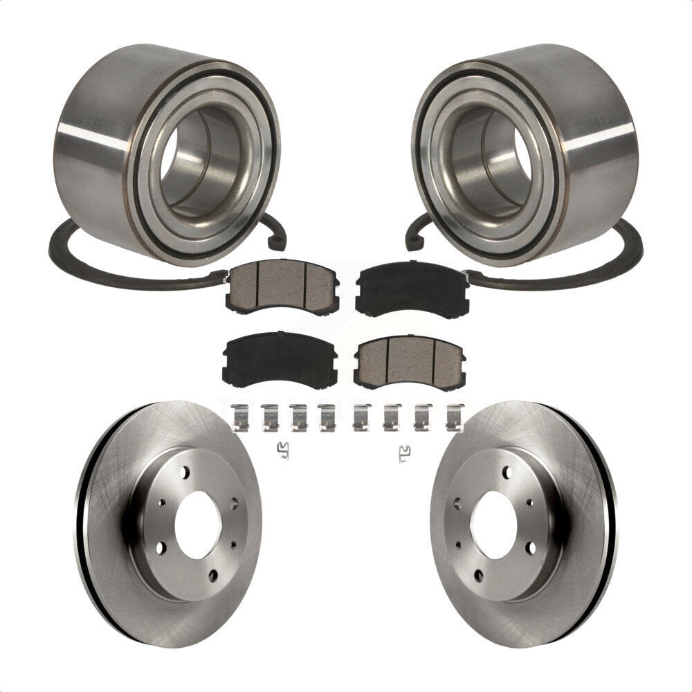 Wheel Bearing Disc Brake Rotors And Ceramic Pads Front Kit For Mitsubishi Lancer