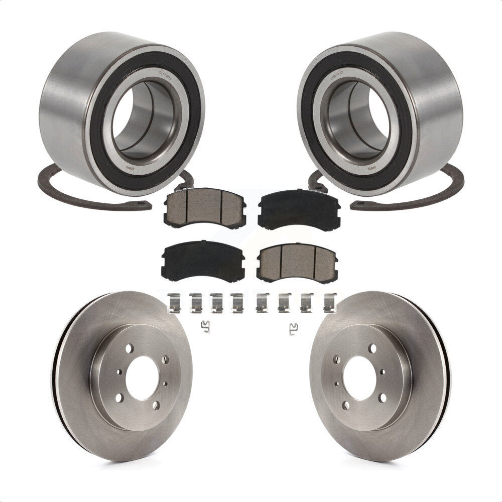 Wheel Bearing Disc Brake Rotors And Pads Front Kit For 2006 Mitsubishi Lancer SE