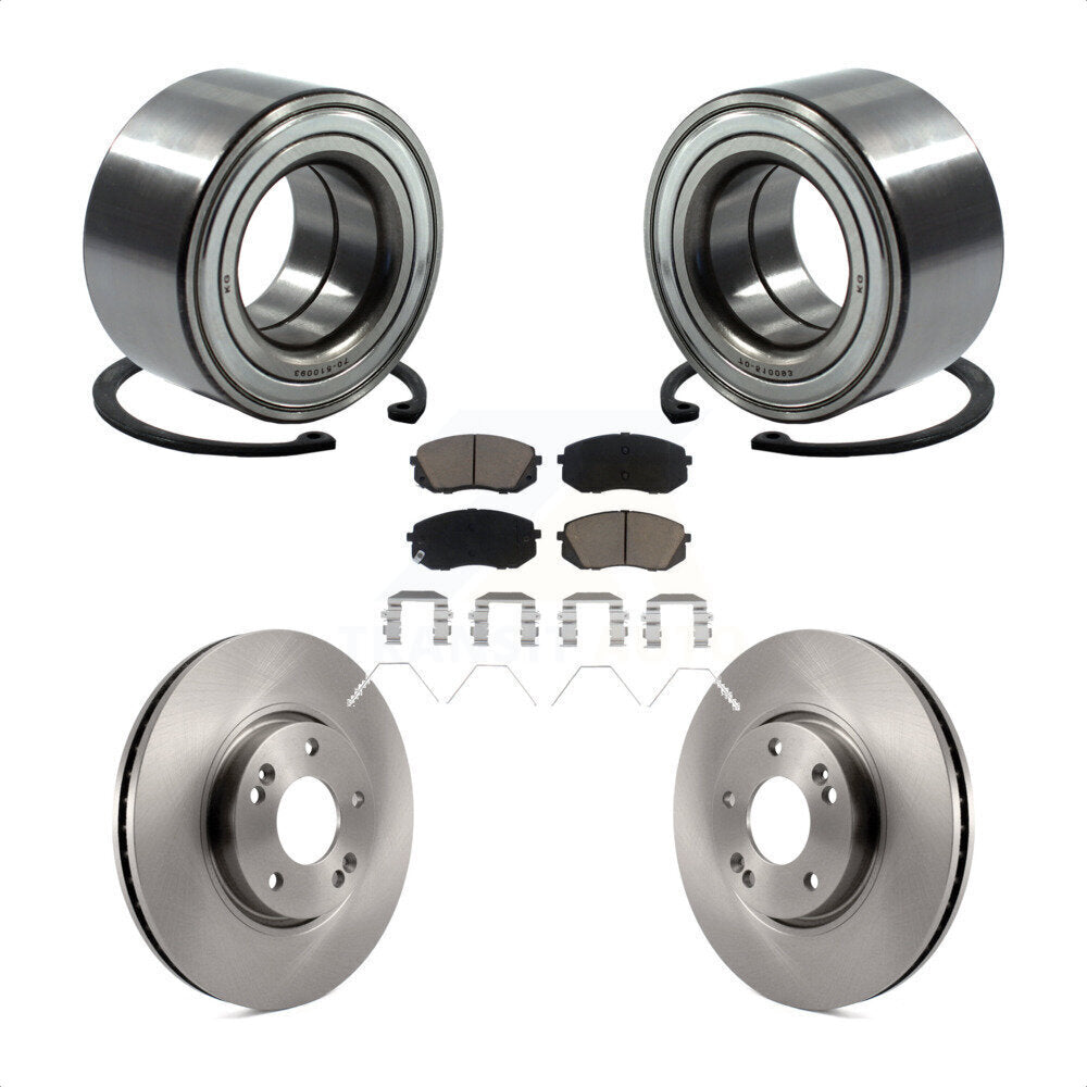 Wheel Bearing Disc Brake Rotors And Pads Front Kit For 2017-2019 Kia Soul EV