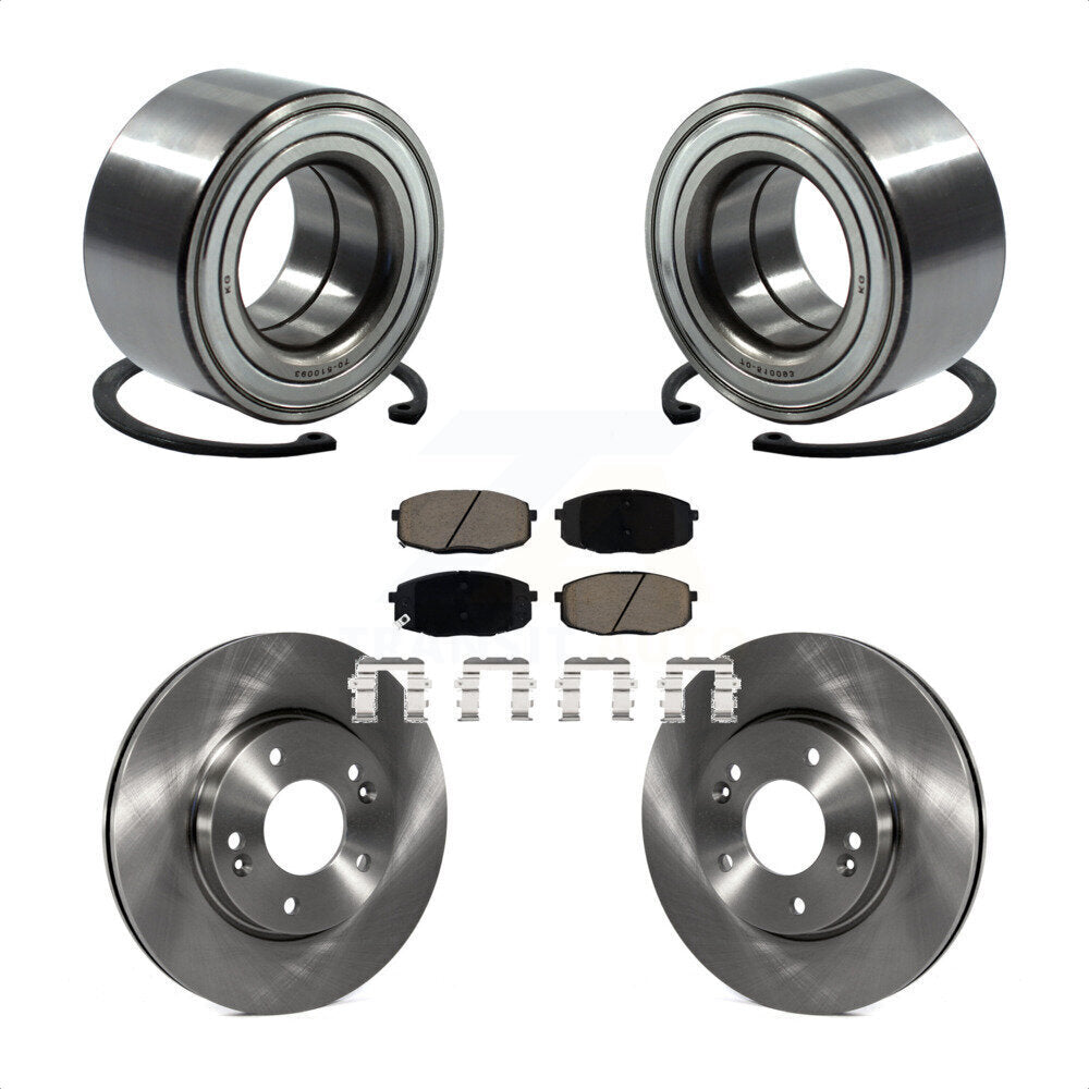 Wheel Bearing Disc Brake Rotors And Ceramic Pads Front Kit For Kia Soul Forte