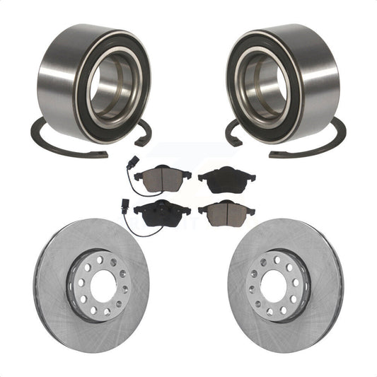 Wheel Bearing Disc Brake Rotor & Pads Front Kit For Volkswagen Passat Audi A4 A6