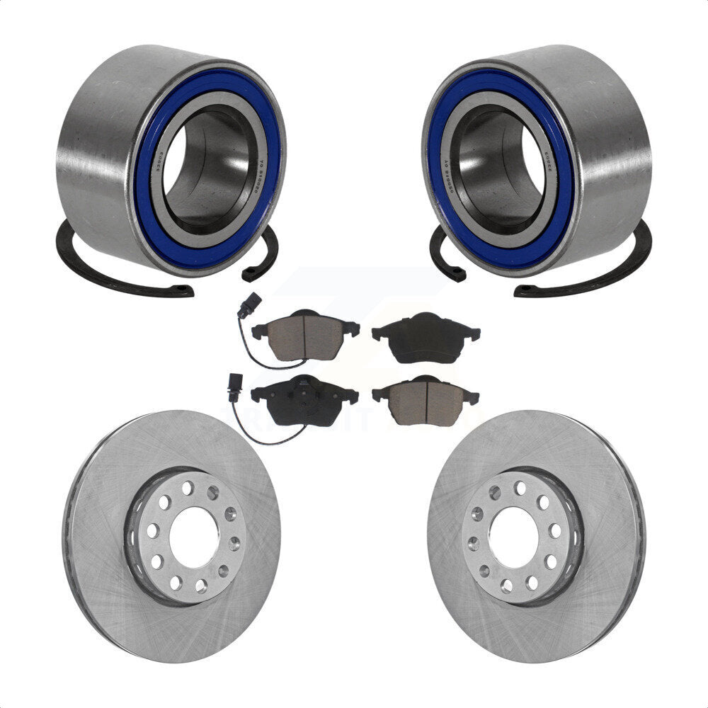 Wheel Bearing Disc Brake Rotors And Pads Front Kit For Volkswagen Passat Audi A4