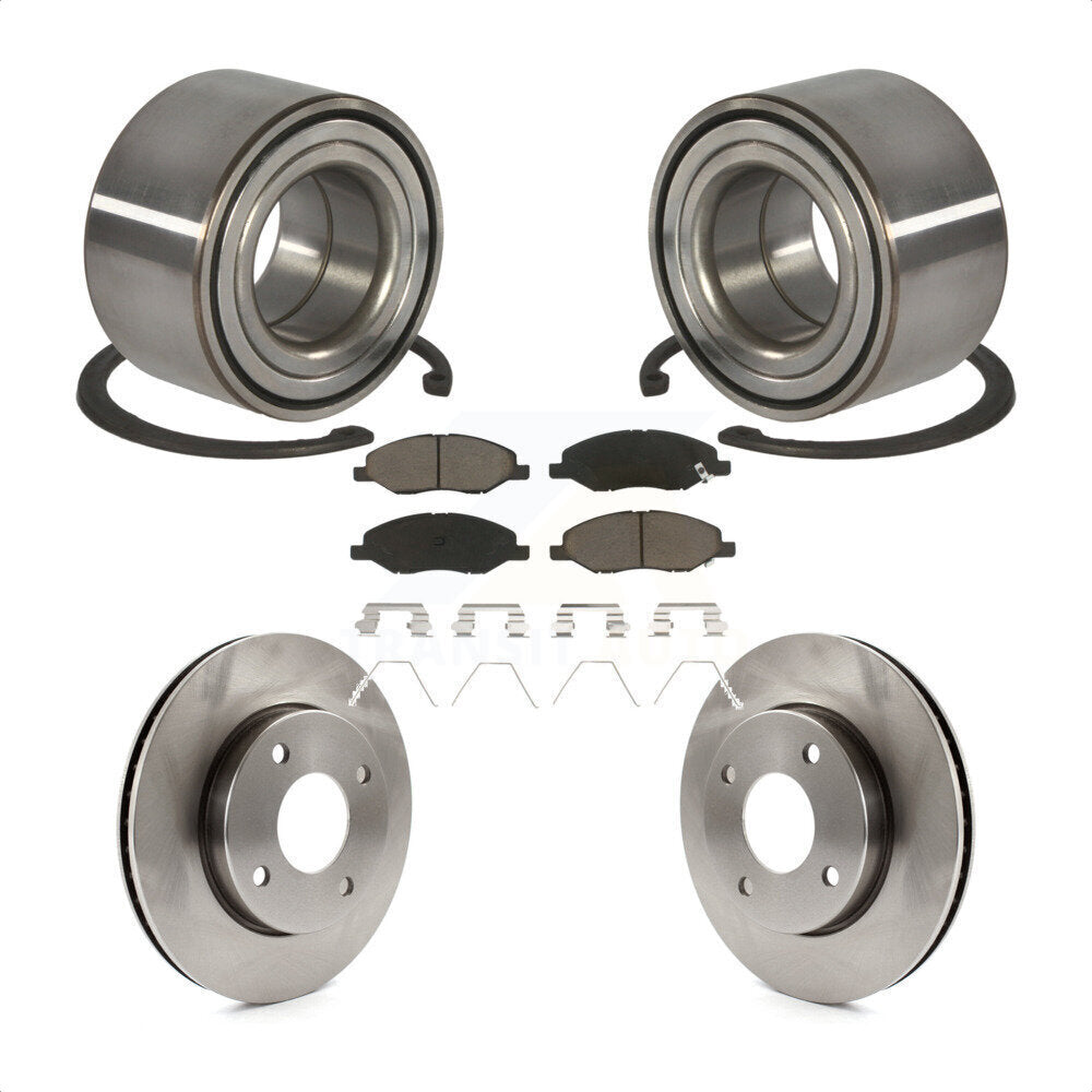 Wheel Bearing Disc Brake Rotor And Pad Front Kit For 2010-2011 Nissan Versa 1.6L