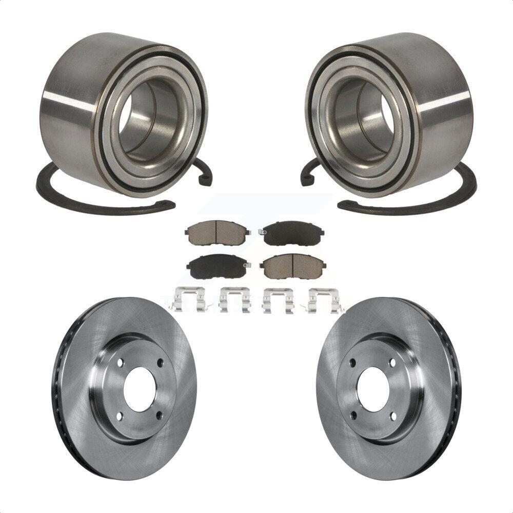 Wheel Bearing Disc Brake Rotor And Pad Front Kit For 2010-2011 Nissan Versa 1.8L