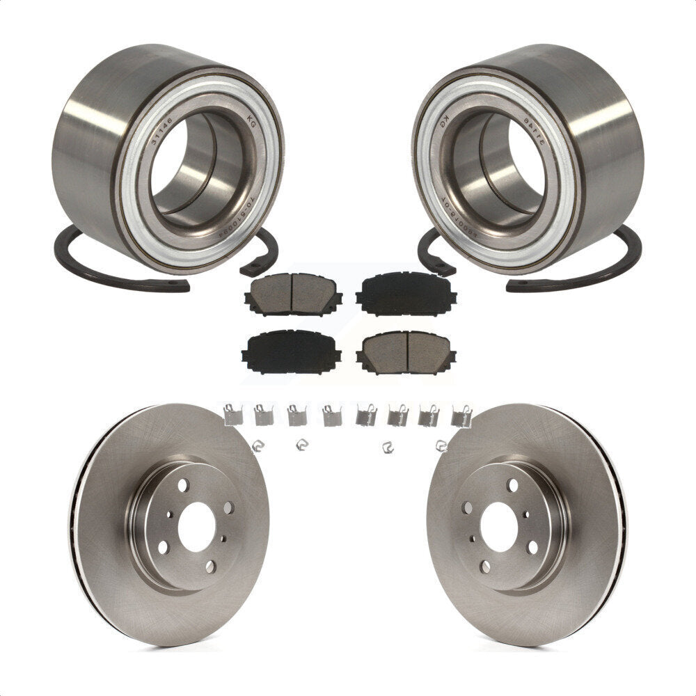 Wheel Bearing Disc Brake Rotors And Ceramic Pads Front Kit For Toyota Yaris