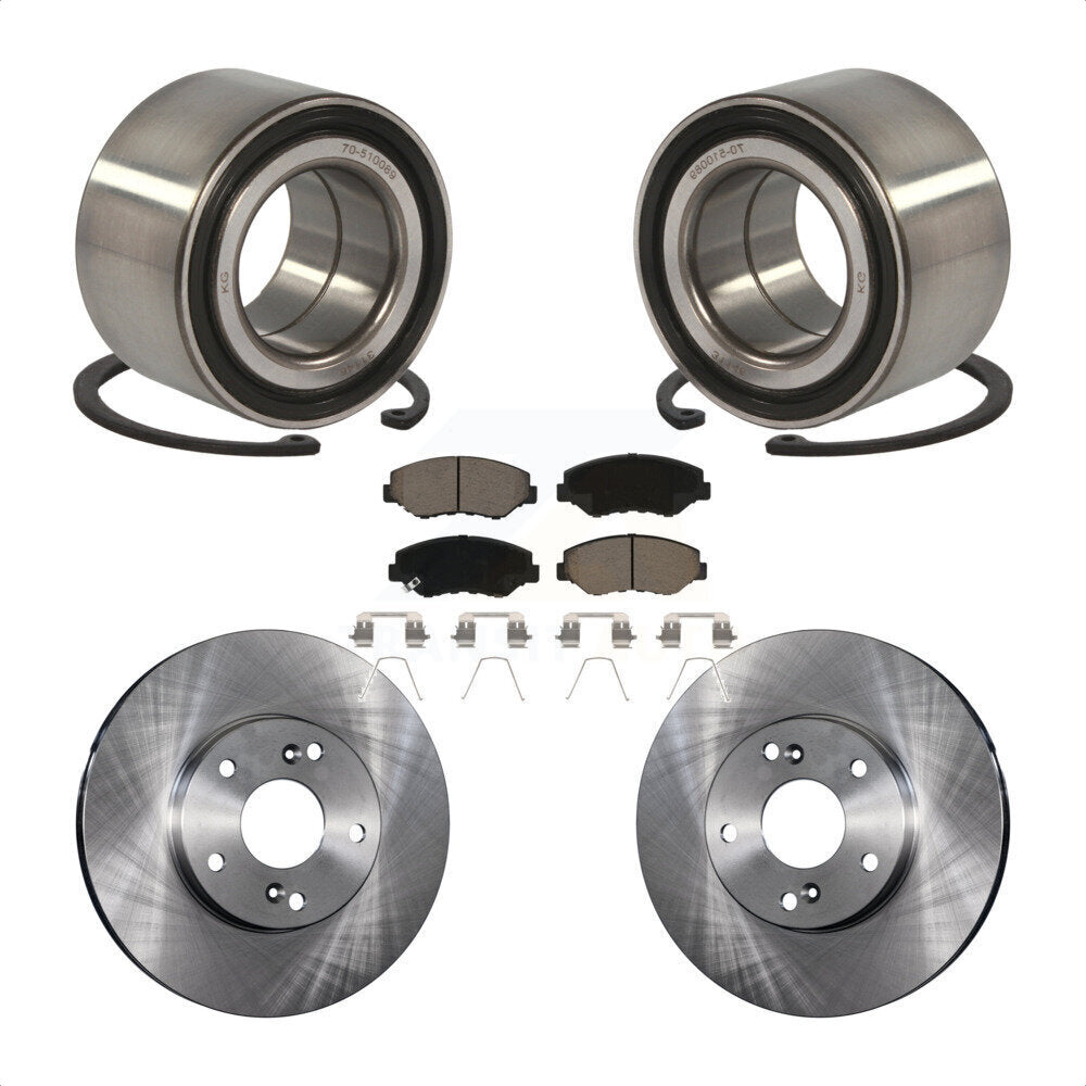 Wheel Bearing Disc Brake Rotors And Ceramic Pads Front Kit For Honda Civic