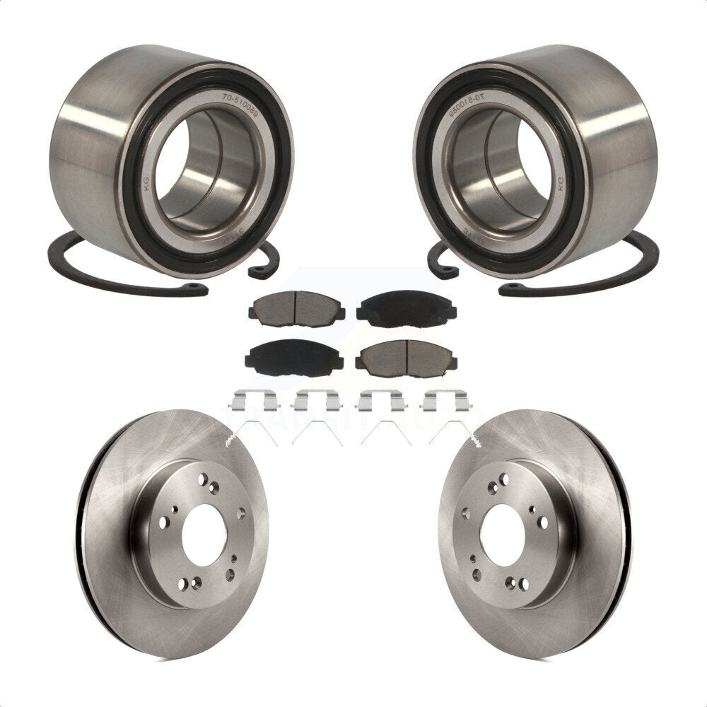 Wheel Bearing Disc Brake Rotors And Ceramic Pads Front Kit For Honda Civic