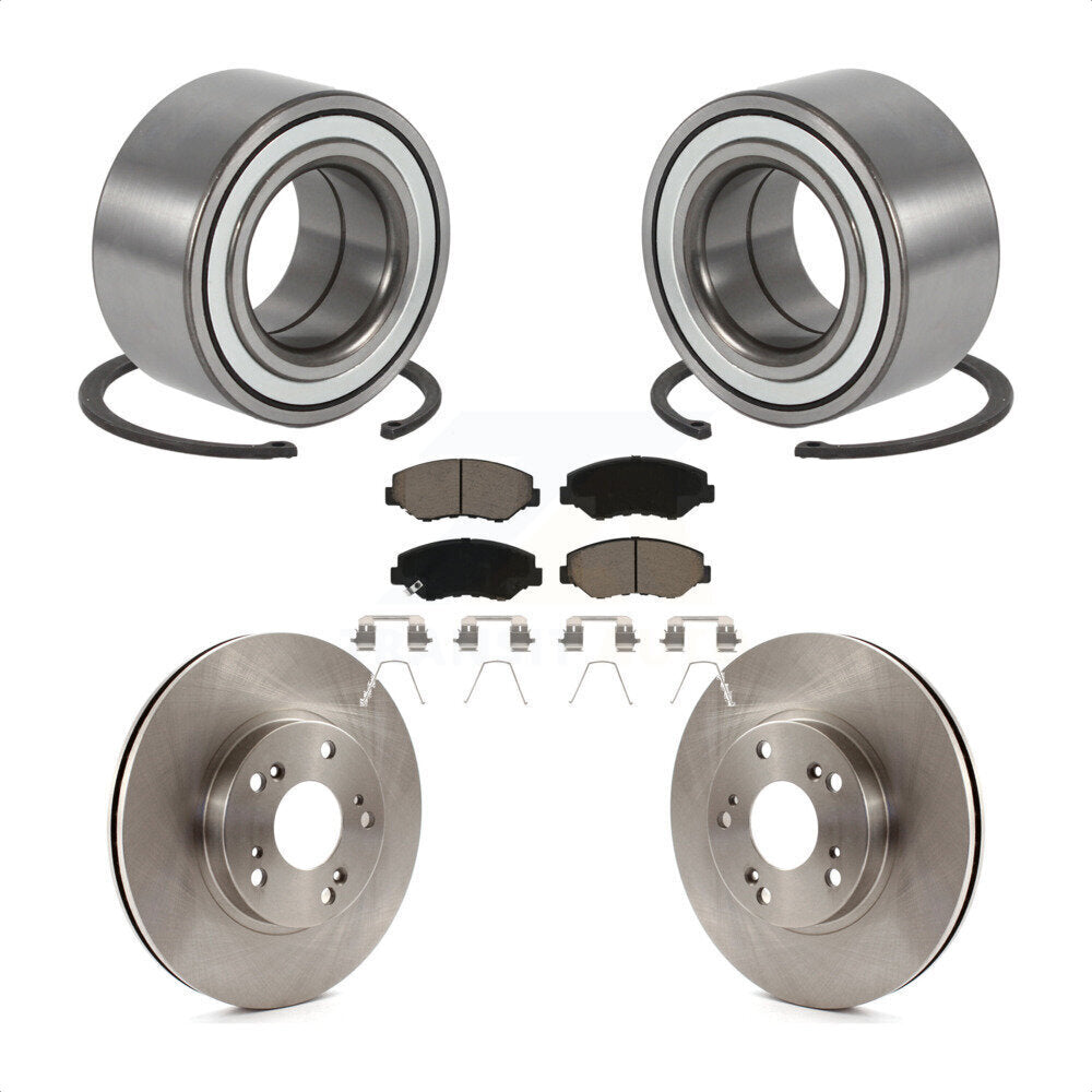 Wheel Bearing Disc Brake Rotors And Ceramic Pads Front Kit For Honda CR-V