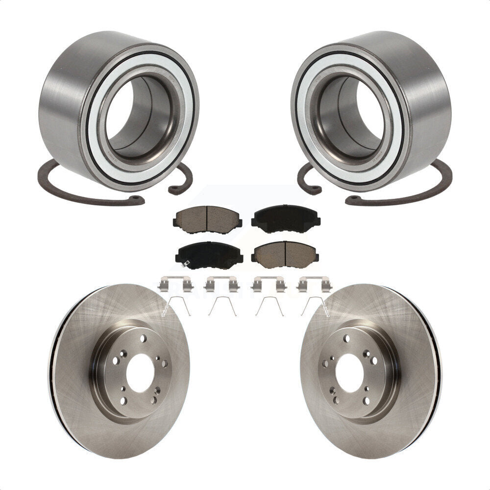 Wheel Bearing Disc Brake Rotors And Pads Front Kit For 2005-2006 Honda CR-V