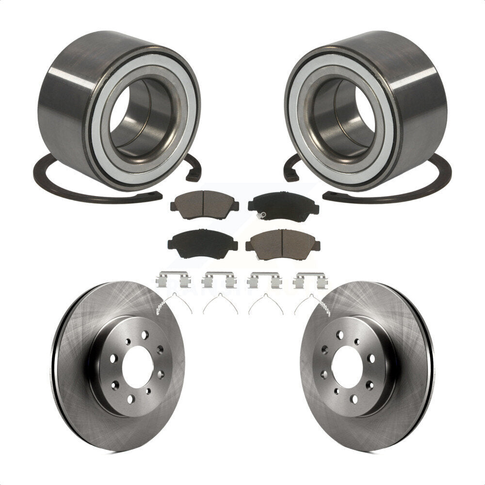 Wheel Bearing Disc Brake Rotors And Ceramic Pads Front Kit For Honda Fit