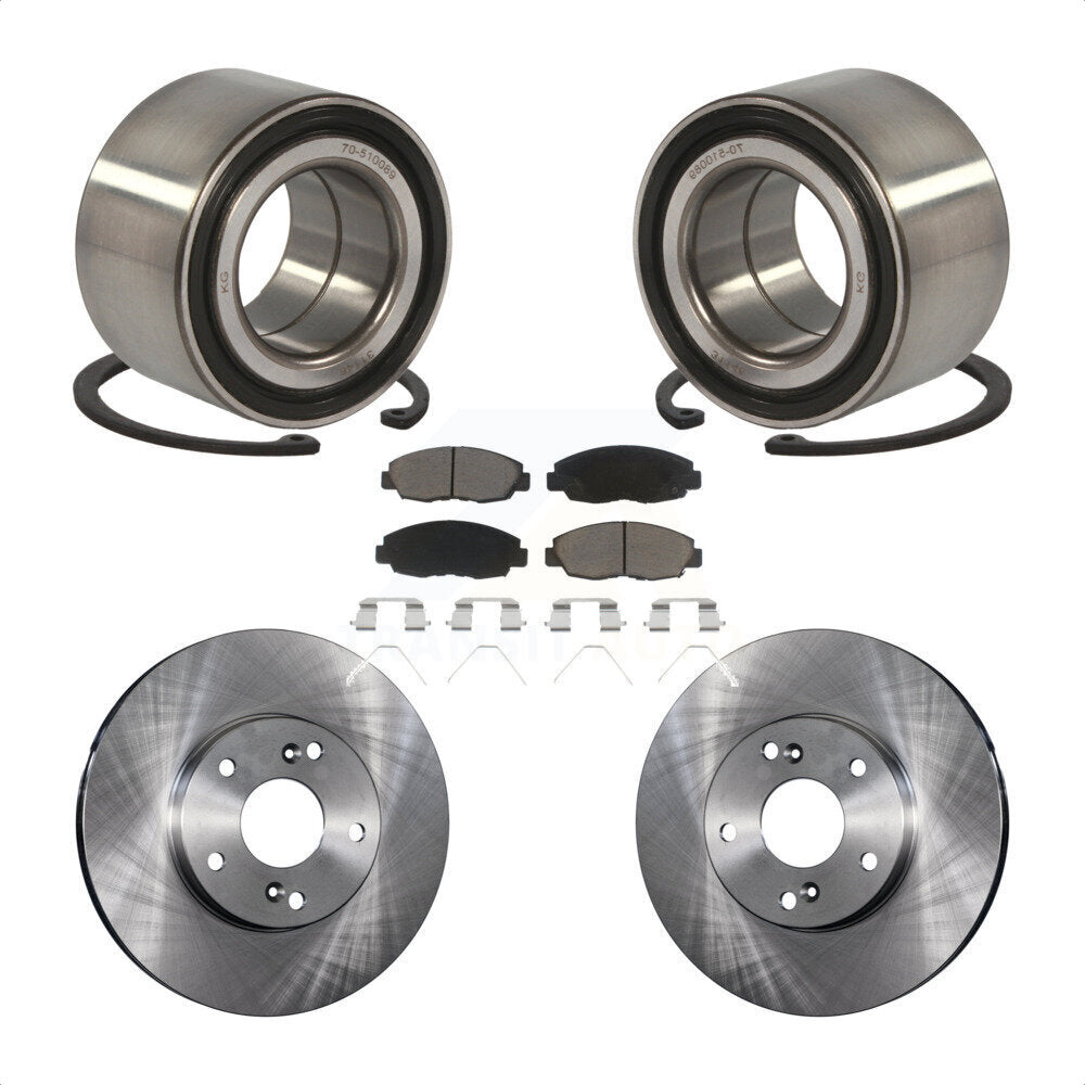 Wheel Bearing Brake Rotor Pads Front Kit For 14-15 Honda Civic Touring with 1.8L