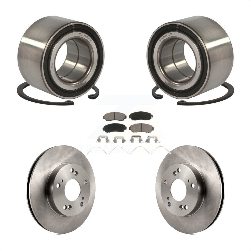 Wheel Bearing Disc Brake Rotors And Ceramic Pads Front Kit For Honda Civic