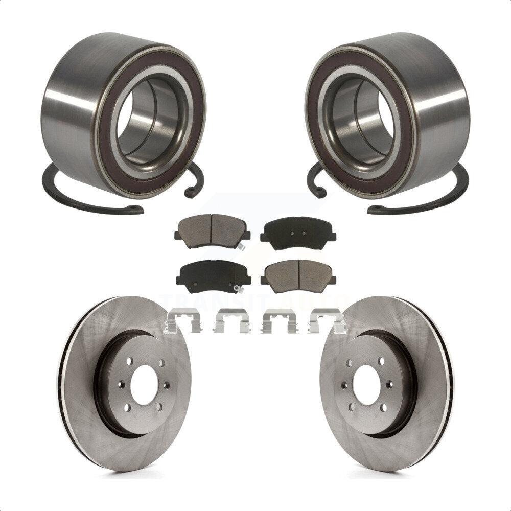 Wheel Bearing Disc Brake Rotors And Ceramic Pads Front Kit For Kia Rio