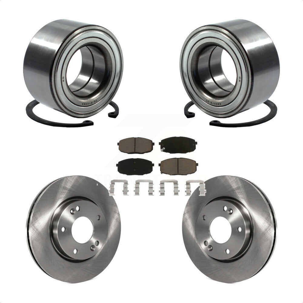 Wheel Bearing Disc Brake Rotors And Ceramic Pads Front Kit For Hyundai Elantra