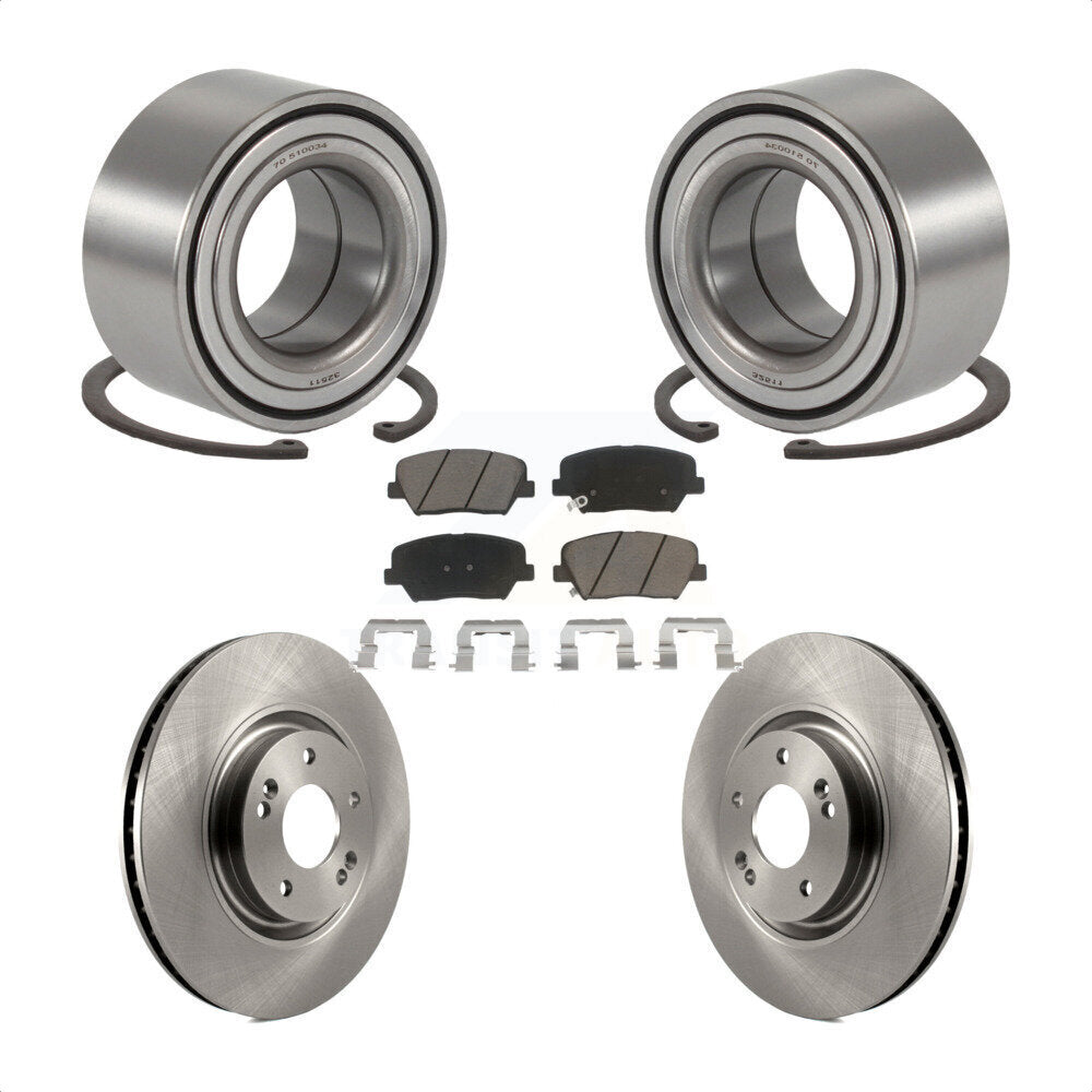 Wheel Bearing Disc Brake Rotors And Pads Front Kit For 2012-2017 Hyundai Azera