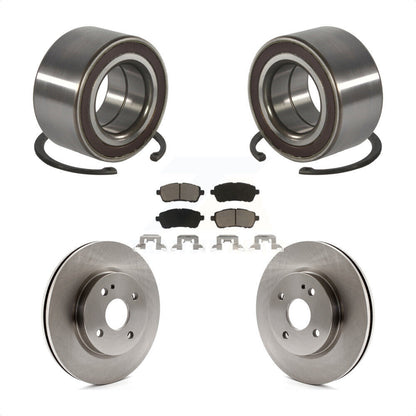 Wheel Bearing Disc Brake Rotors And Ceramic Pads Front Kit For 2011-2014 Mazda 2