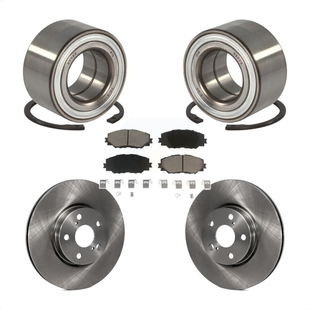 Wheel Bearing Disc Brake Rotor And Ceramic Pads Front Kit For 2008-2014 Scion xD