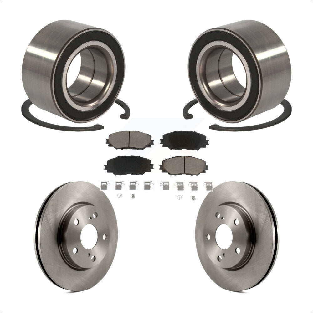 Wheel Bearing Disc Brake Rotors And Ceramic Pads Front Kit For 2010 Lexus HS250h