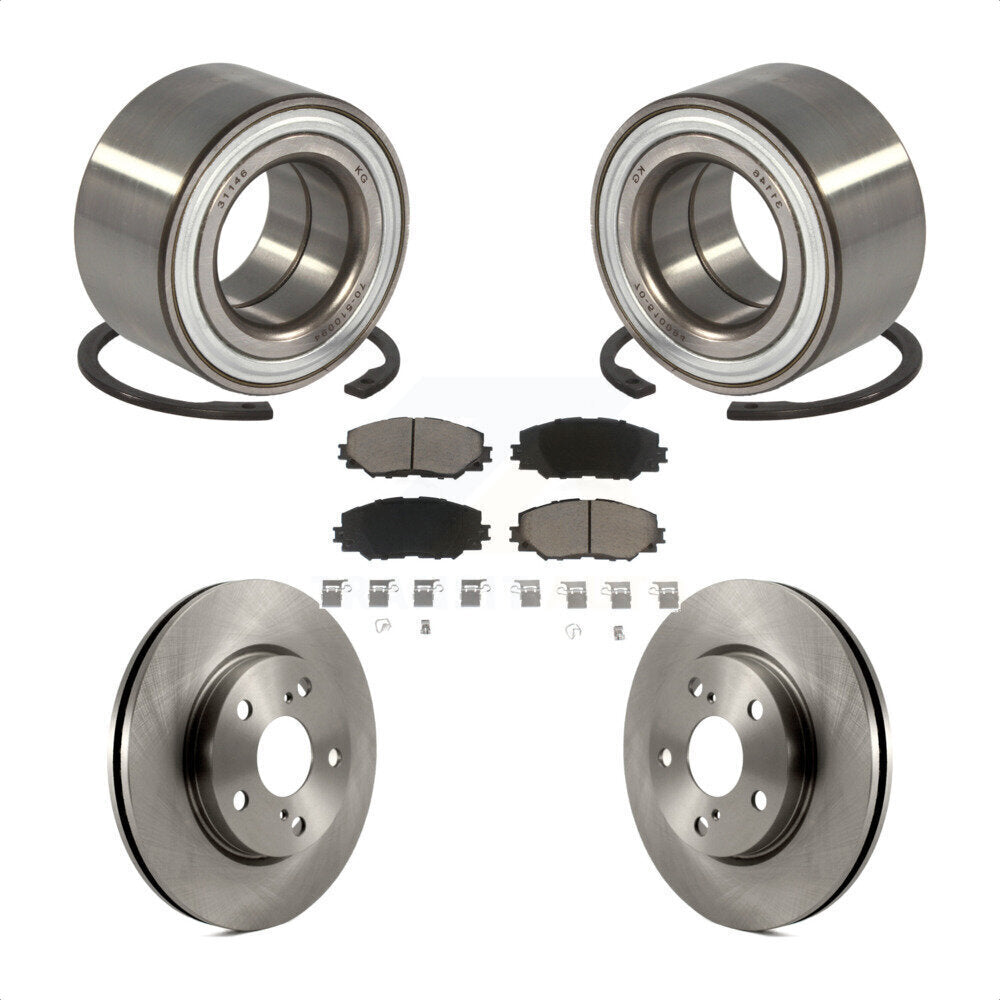 Wheel Bearing Disc Brake Rotors And Pads Front Kit For 2017-2018 Toyota Prius V