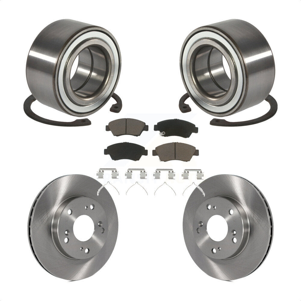 Wheel Bearing Disc Brake Rotors And Pads Front Kit For 2004 Honda Civic SiR