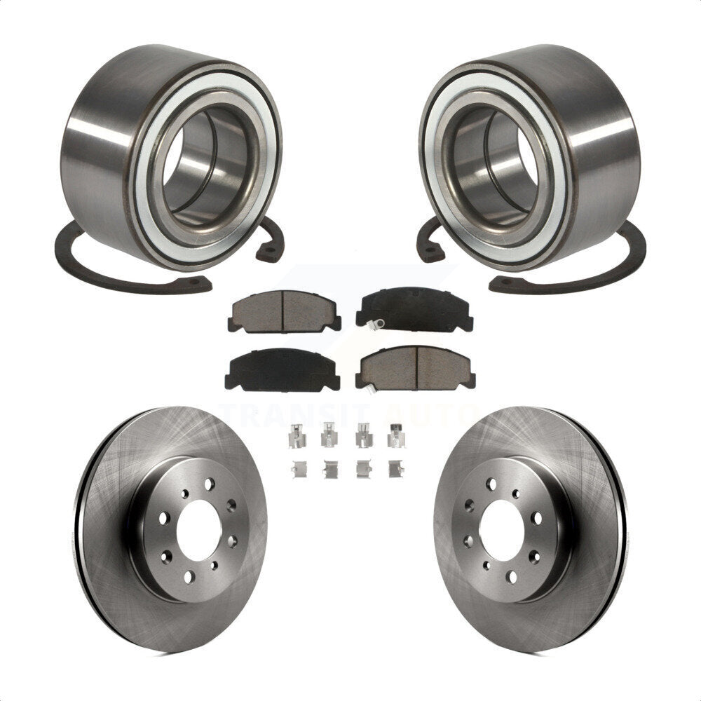 Wheel Bearing Brake Rotor Pad Front Kit For 1997 Honda Civic LX with 4-Wheel ABS