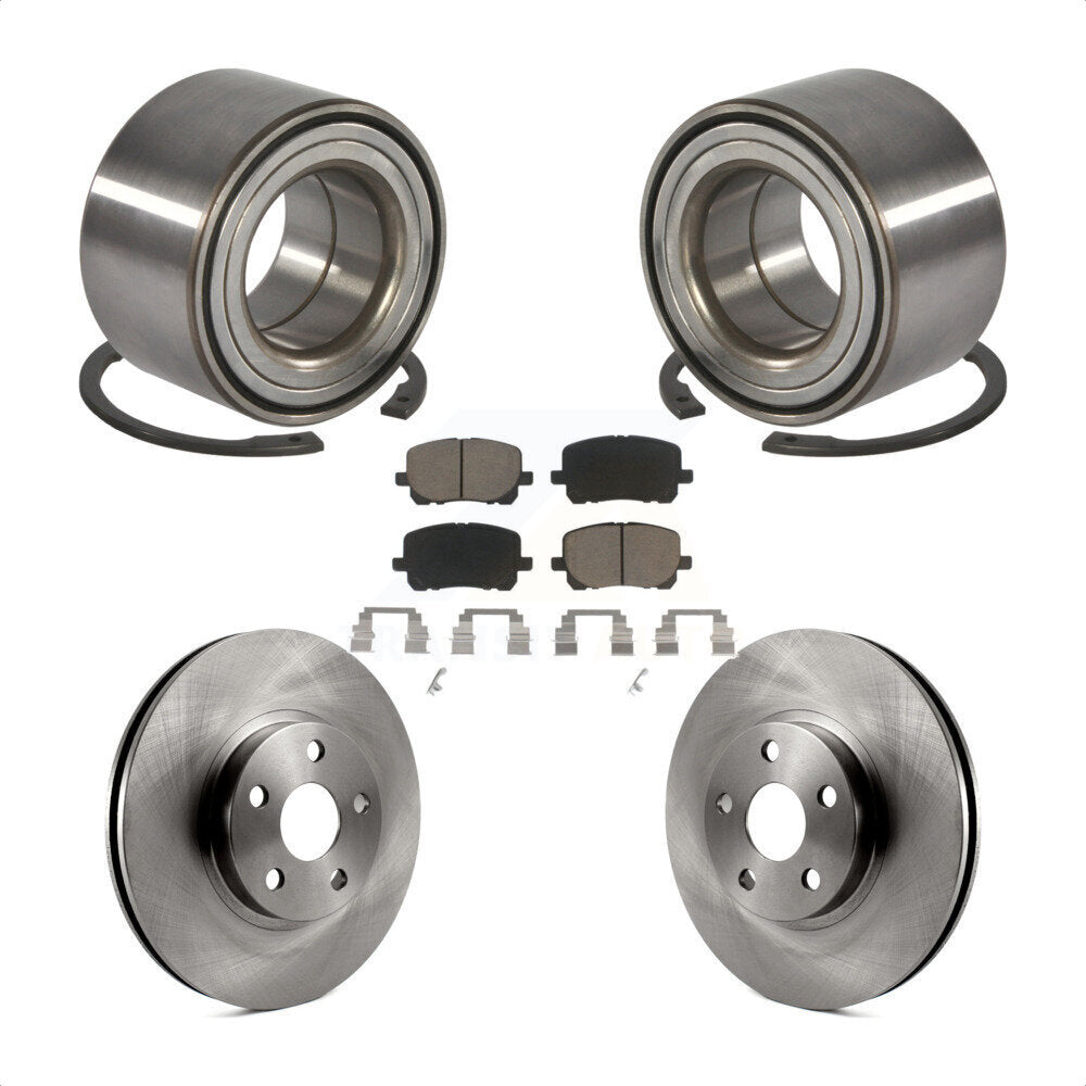 Wheel Bearing Brake Rotor & Pad Front Kit For Toyota Corolla Matrix Pontiac Vibe