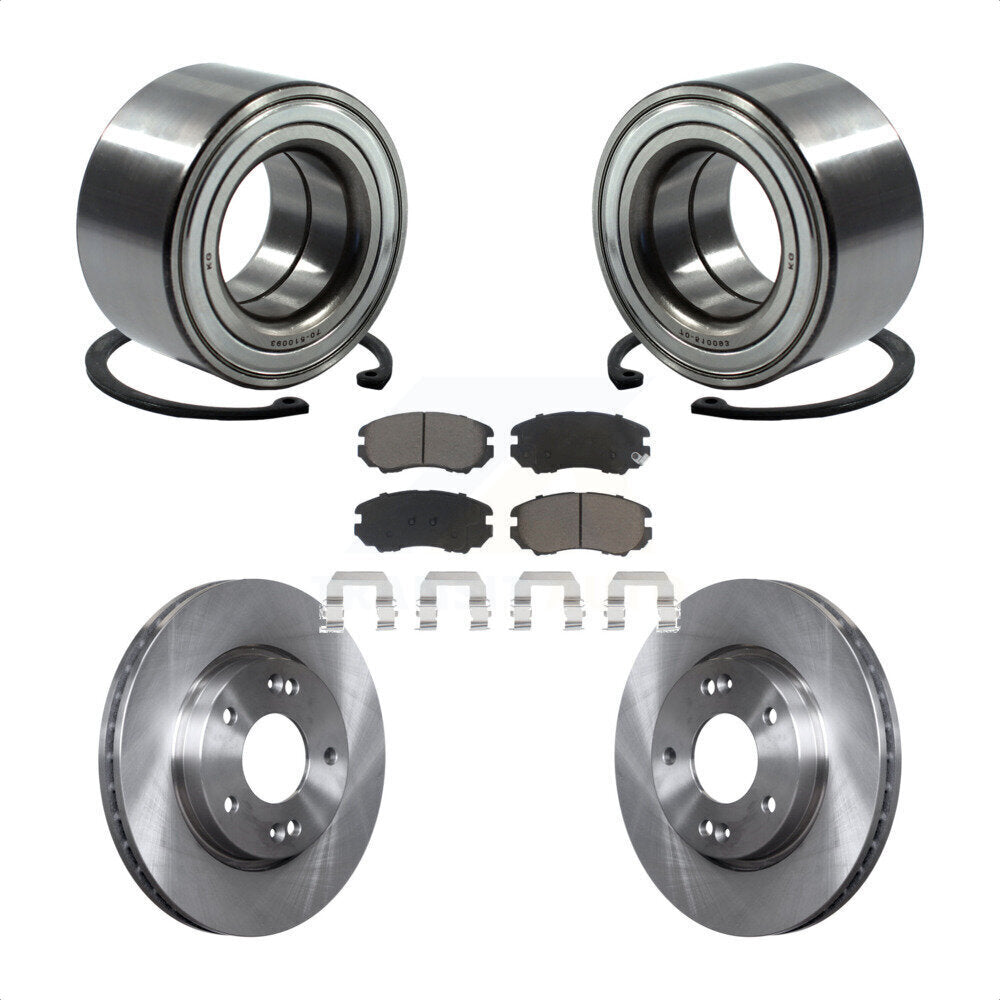 Wheel Bearing Disc Brake Rotors And Ceramic Pads Front Kit For Hyundai Elantra