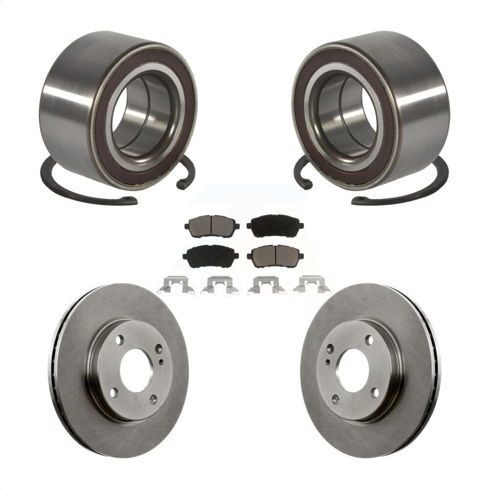 Wheel Bearing Disc Brake Rotors And Ceramic Pads Front Kit For Ford Fiesta