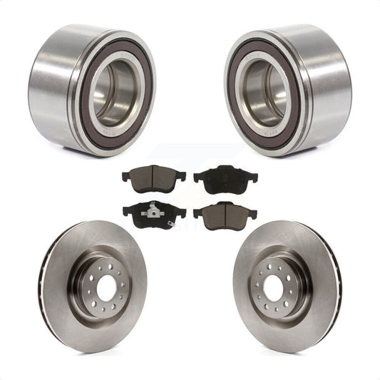 Wheel Bearing Disc Brake Rotor And Ceramic Pad Front Kit For 2014-2018 Fiat 500L