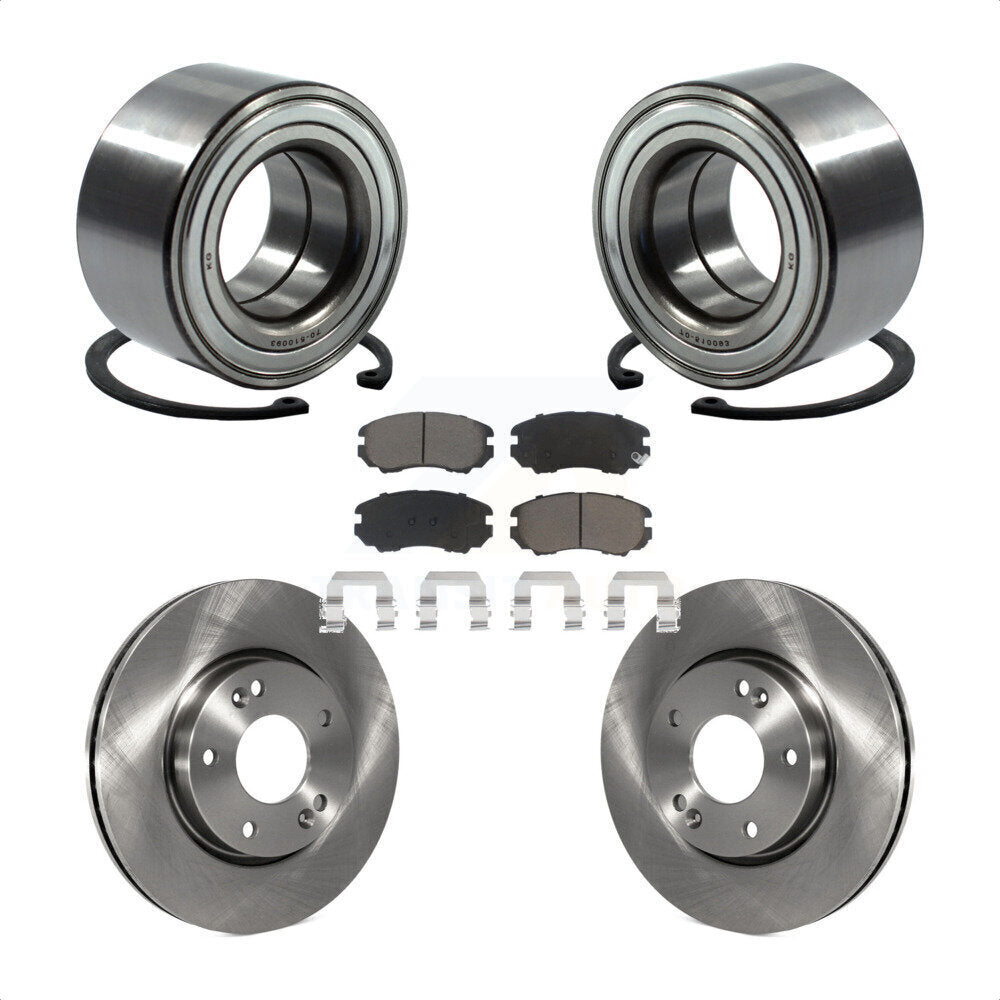 Wheel Bearing Disc Brake Rotor And Ceramic Pads Front Kit For 2012-2013 Kia Soul