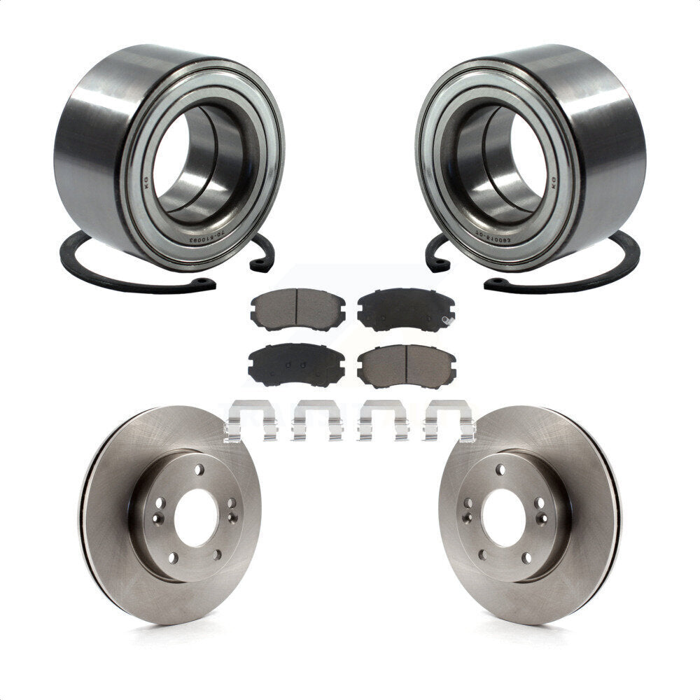 Wheel Bearing Disc Brake Rotors And Pads Front Kit For 2010-2011 Kia Soul 1.6L