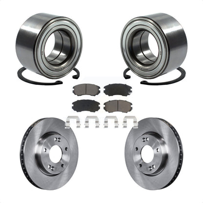Wheel Bearing Disc Brake Rotors And Pads Front Kit For 2010-2011 Kia Soul 2.0L